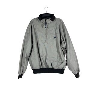 Nautica‎ 1/4 Zip Pullover Jacket Mens L Vintage Grey Gorpcore Preppy Sporty 90s